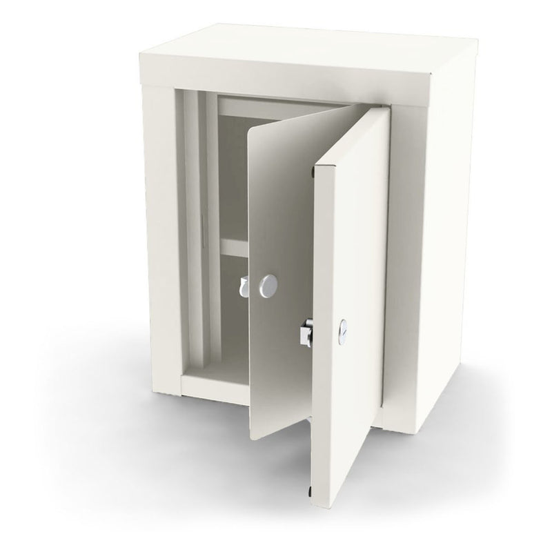 Narcotic Locker, 7781, Steel, Double Door with Separate Locks (keyed differently), Three (3) Adjustable Shelves, 12.125 W (30.8cm) x 15 H (38.1cm) x 8.125 D (20.6cm), Wall Mountable or Inside Cabinet Mountable, Quiet White (DROP SHIP ONLY)