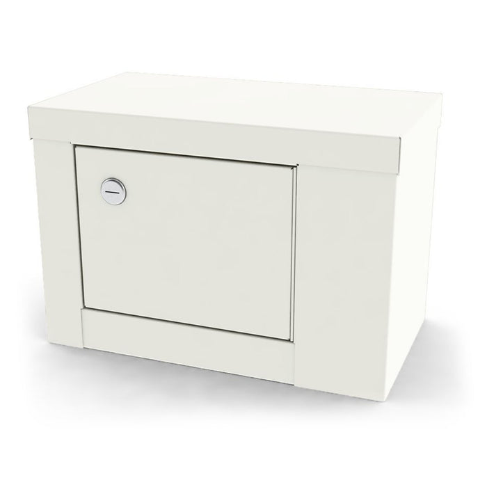 Narcotic Shelf, 7784, Steel with One (1) Shelf, Single Door, Single Lock, 12W (35.9cm) x 7.75H (30.5cm) x 7D (20.6cm), Wall Mountable or Inside Cabinet Mountable, Quiet White (DROP SHIP ONLY)