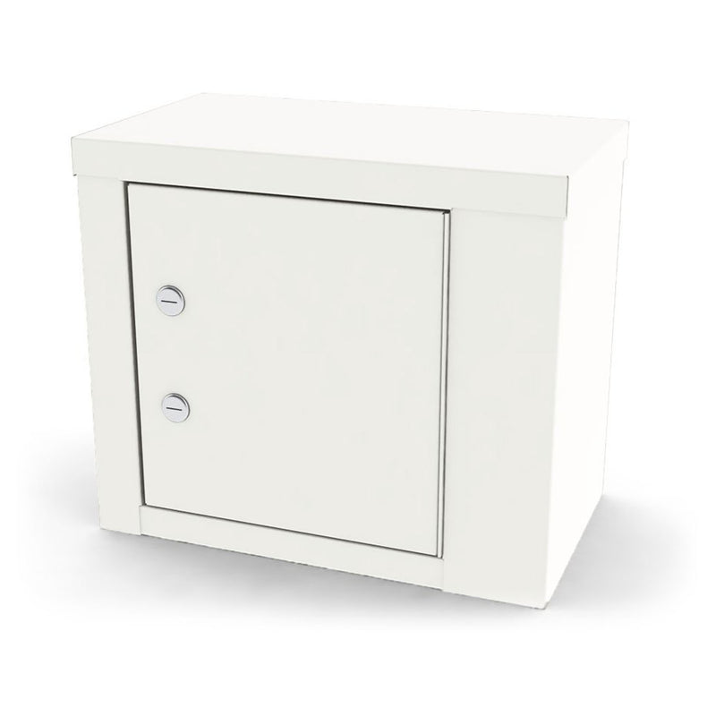 Narcotic Shelf, 7787, Steel with One (1) Adjustable Steel Shelf, Single Door, Double Lock,(keyed differently) 14.125W (35.9cm) x 12 H (30.5cm) x 8.125D (20.6cm), Wall Mountable or Inside Cabinet Mountable, Quiet White (DROP SHIP ONLY)