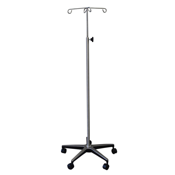 I.V. Stand, Stainless Steel, 4-Hook, Hand Wheel (DROP SHIP ONLY)