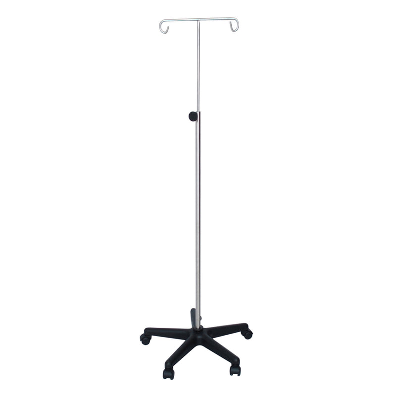 I.V. Stand, Stainless Steel, 2-Hook, Hand Wheel (DROP SHIP ONLY)
