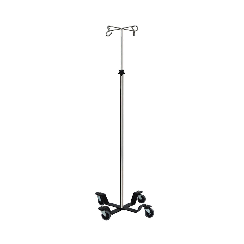 I.V. Pole, Infusion Pump, 4-Hook, Stainless Steel (DROP SHIP ONLY)