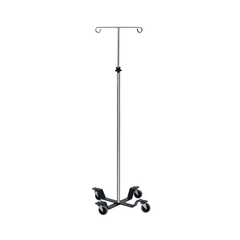 I.V. Pole, Infusion Pump, 2-Hook, Stainless Steel (DROP SHIP ONLY)