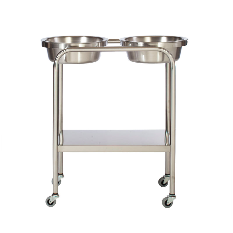 Twin, Basin Stand wiith Shelf, Stainless Steel (DROP SHIP ONLY)
