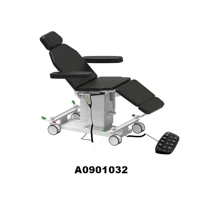 ADS Dental surgical chair AA6688 in light gray upholstery, with adjustable headrest and armrests, designed for dental procedures.