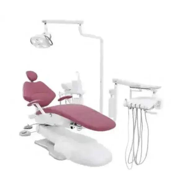 ADS Dental AJ18 ergonomic dental operatory chair from the Beyond 400 series, with left/right swing and cuspidor, in a clinical setting.