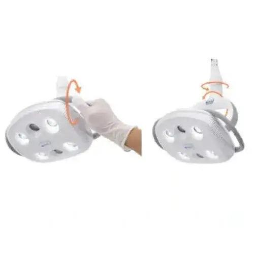 ADS Dental Amber II LED dental light head, whale-shaped, with amber-colored LED, designed for precise dental illumination.
