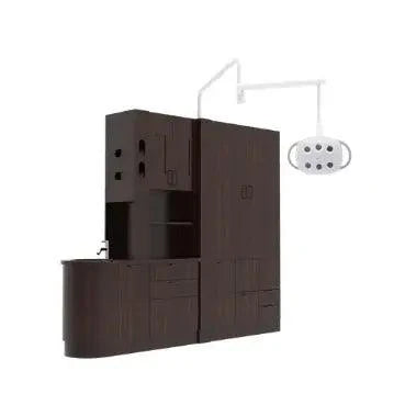 ADS Cabinet Mount Amber II LED Dental Light, operatory dental package, bright amber illumination, mounted on dental cabinet (cabinet not included).