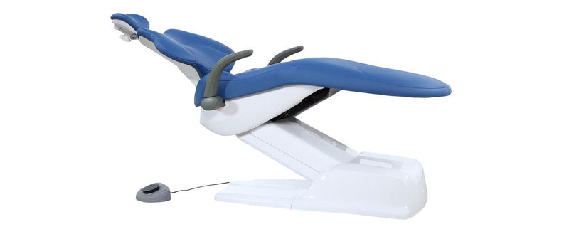 ADS Dental AJ12 patient chair with adjustable headrest and cushioned seat, designed for comfort and dental procedures.