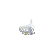 ADS Dental Amber II LED dental light head in whale shape, featuring bright amber illumination for dental procedures.