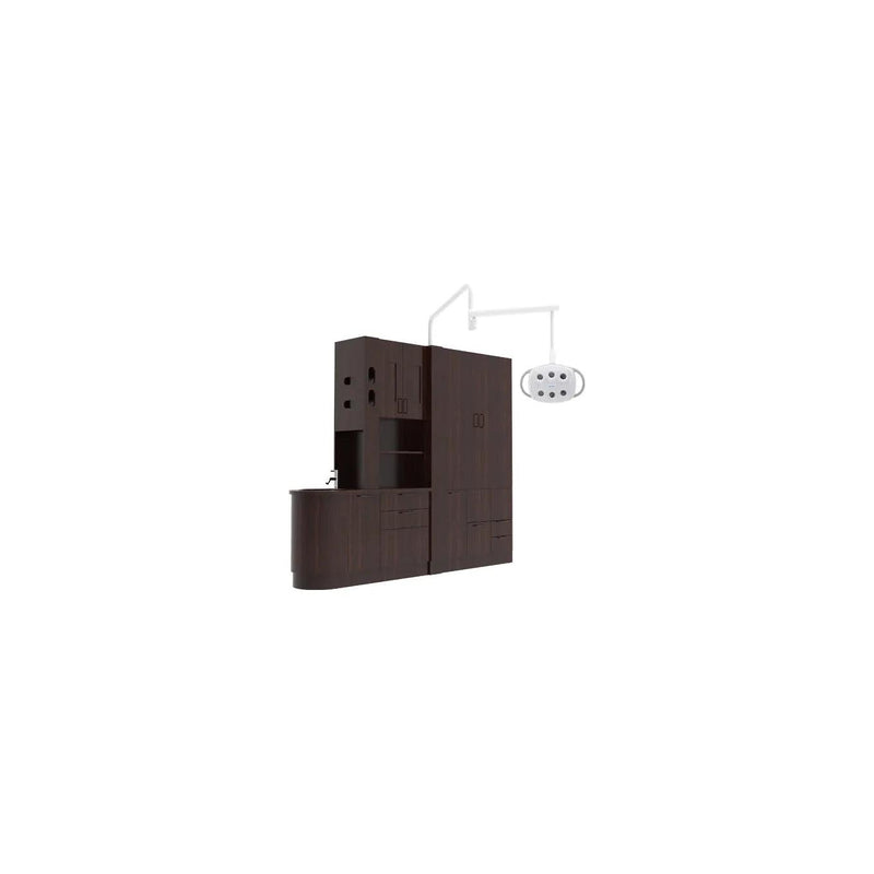 ADS Dental cabinet mount amber LED dental light, shown without cabinet, providing focused illumination for dental procedures.