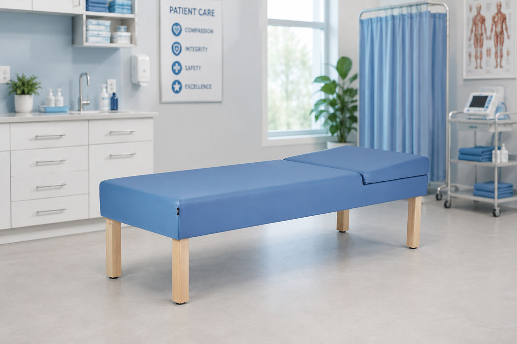 Viva Comfort Lucas Therapy Treatment Recovery Couch with Adjustable Backrest, Blue (ADI996-11-BLU-MK)