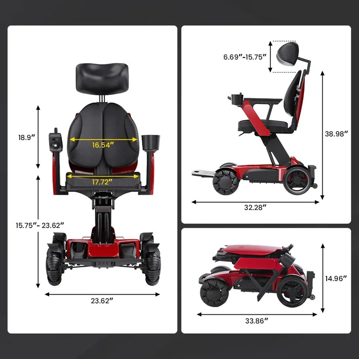 Easwe® L10 – Luxury Electric Wheelchair with Adjustable Seat Height