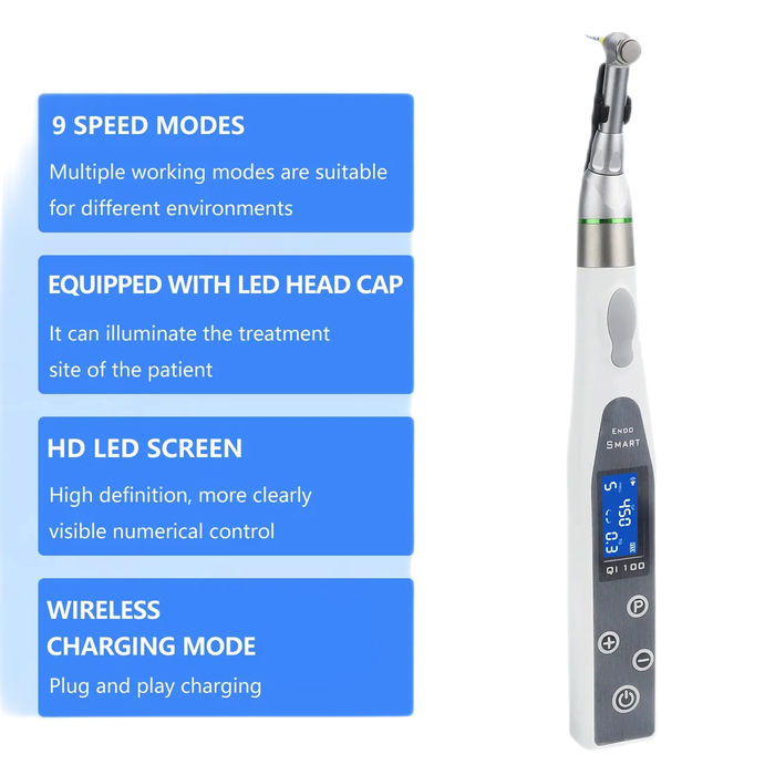 Endomotor 16:1 Dental Reduction Equipment Wireless Endo with LED Light Imported Motor Root Canal Instrument Dentist Tips