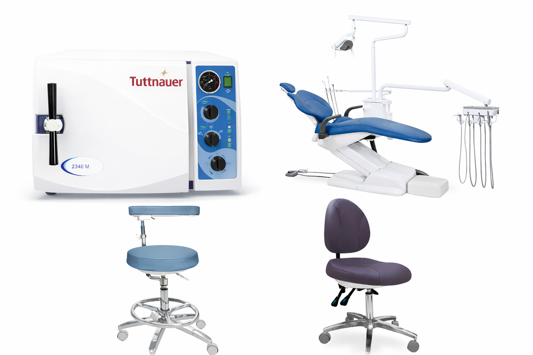 New Dental Chair Package (#1) W/Dr & Asst Stools AD802566