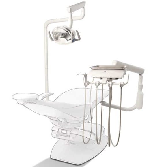 DCI Reliance Swing Mount Pole w/Auto Dental Unit & Light Pole Gray PN RS4050 - Dentamed USA